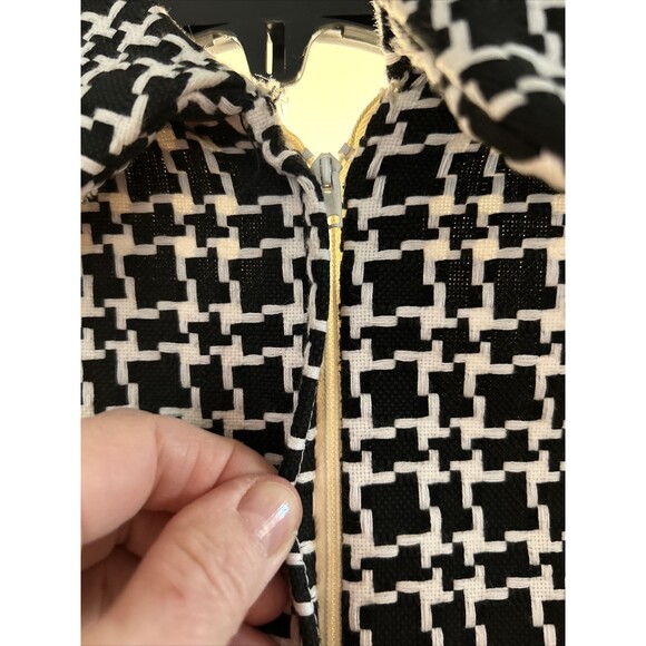 VTG Black White Mod Dress Classic 1970 Look by Pat Sandler for Raymonds S/M READ - Picture 7 of 9